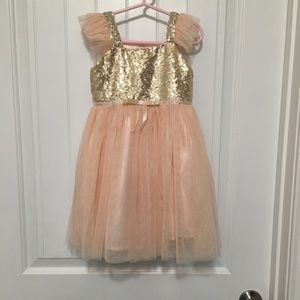 Gold sequin dress